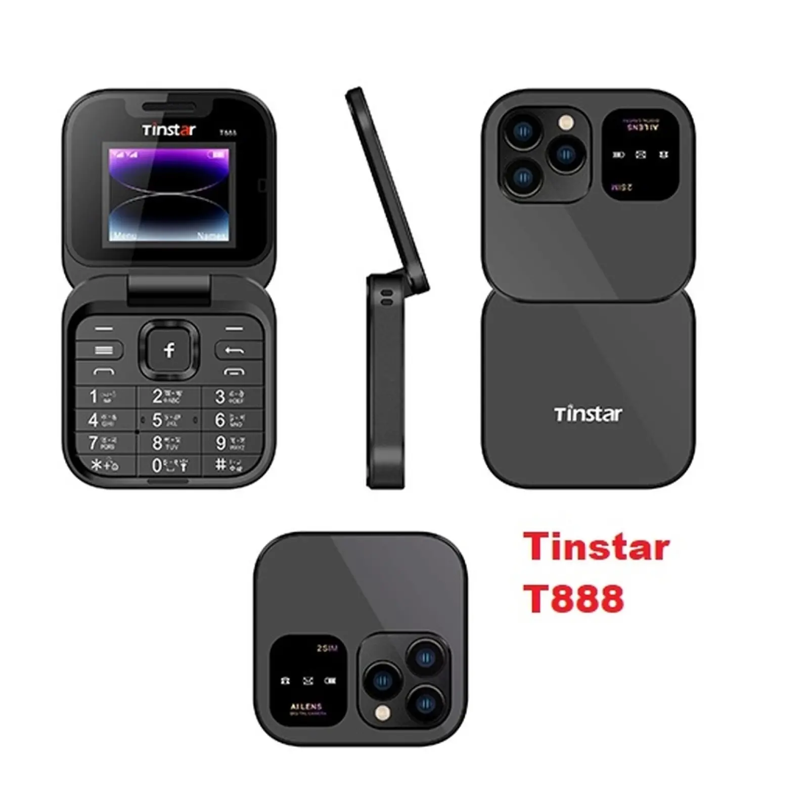 Tinstar T888 Folding Flip Phone Dual Sim