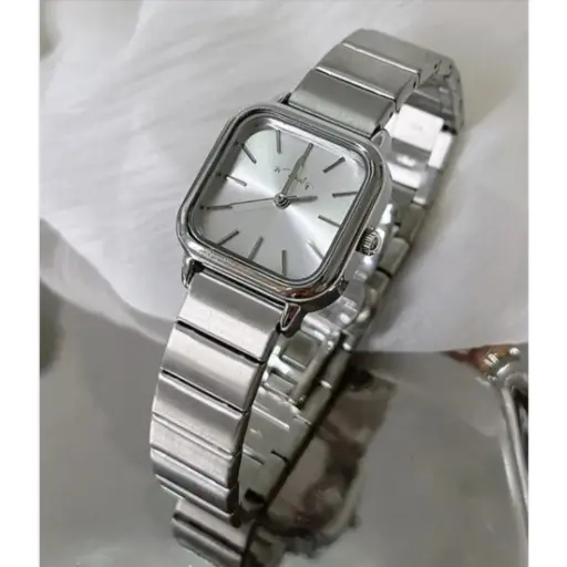 Inspired By Cn High Quality New Square Stainless Steel Analog Watch For Women Silver-Gold-With Smart Box