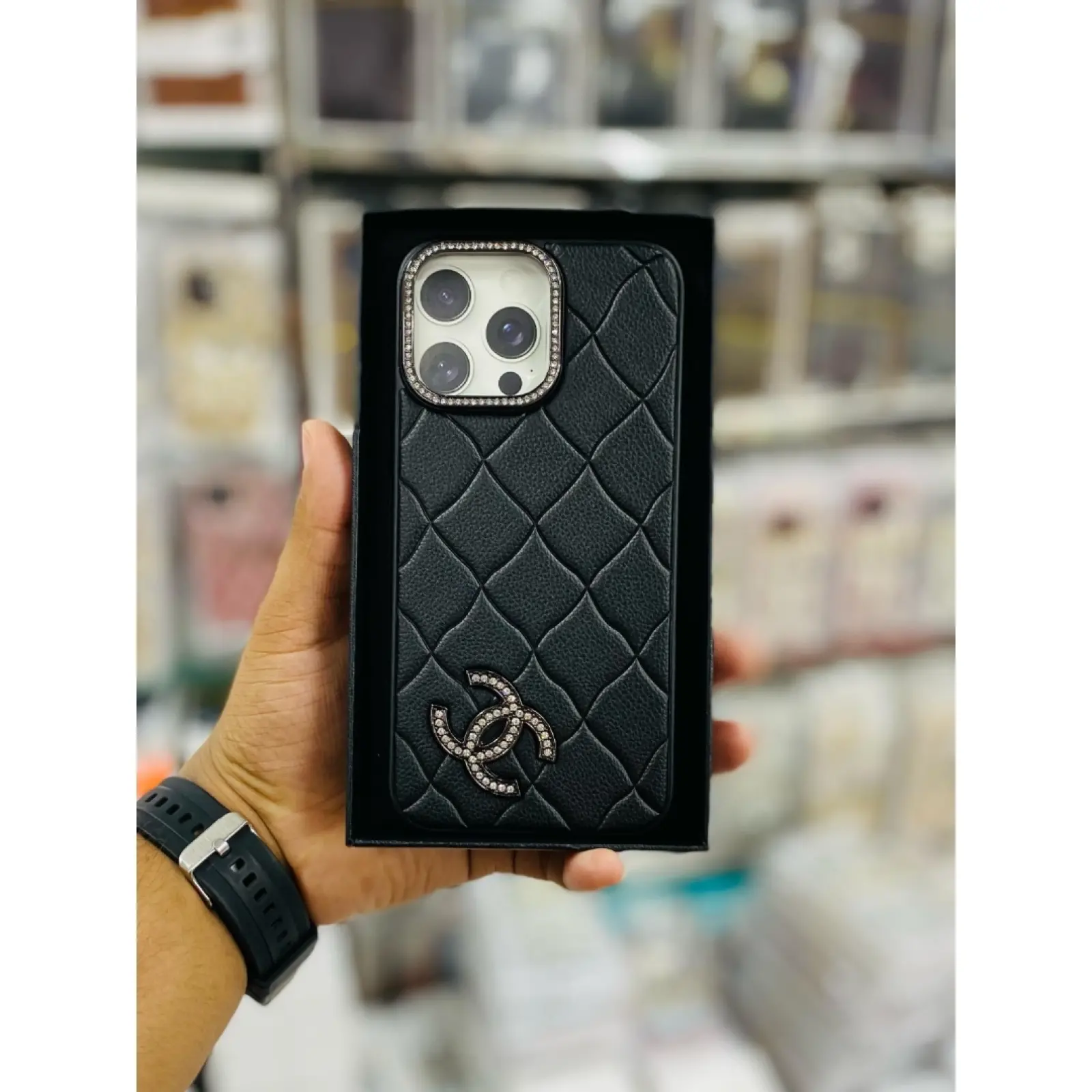 Chanel Ladies Leather Case For Iphone 12 Pro Max,13 Pro Max,14,14