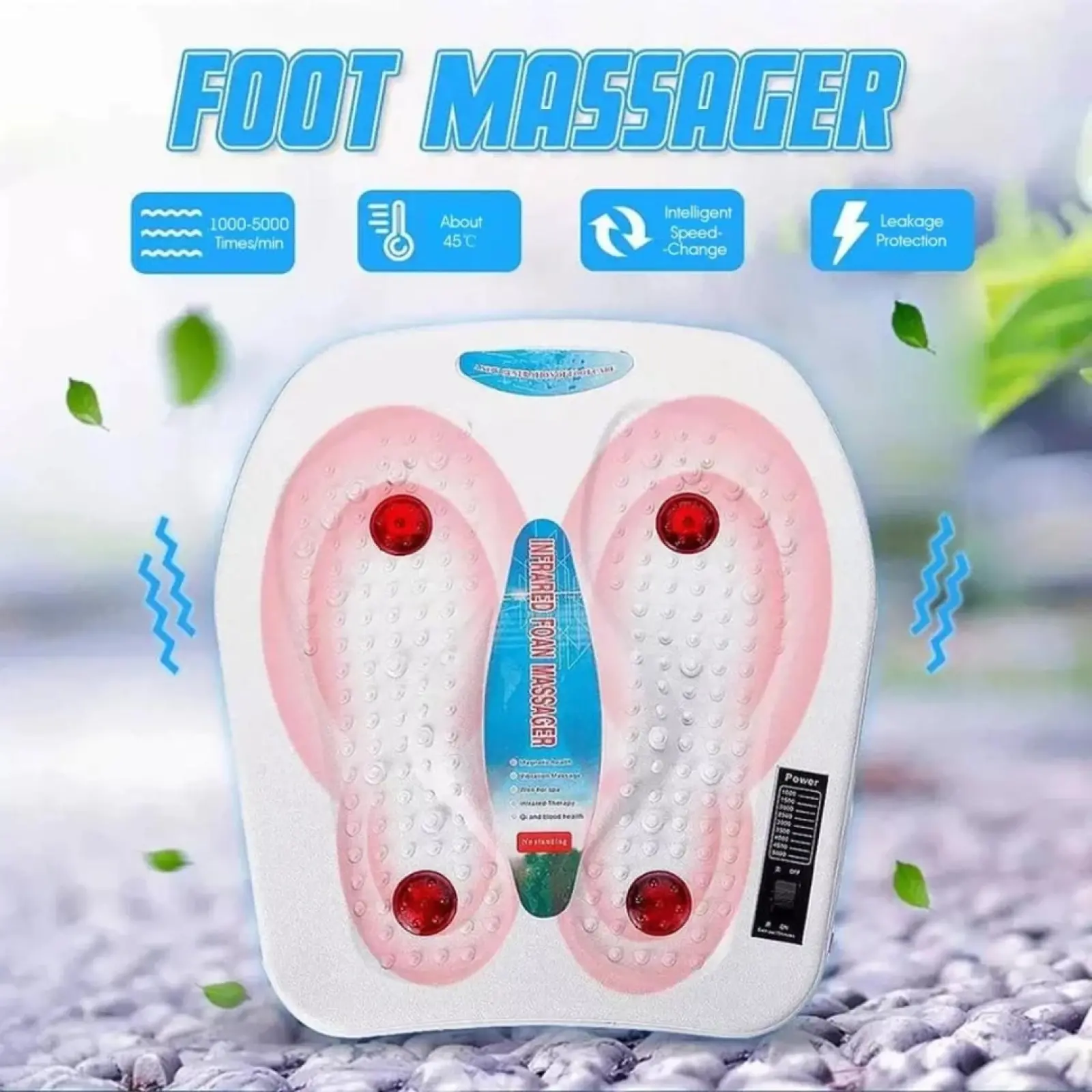 1x Electric Foot Massager Vibration Infrared Therapy Blood Circulation ...