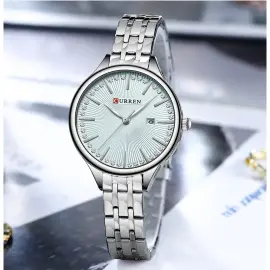 CURREN 9099 Latest Design Elegant Fashion Women Quartz Watch - Silver Blue Color