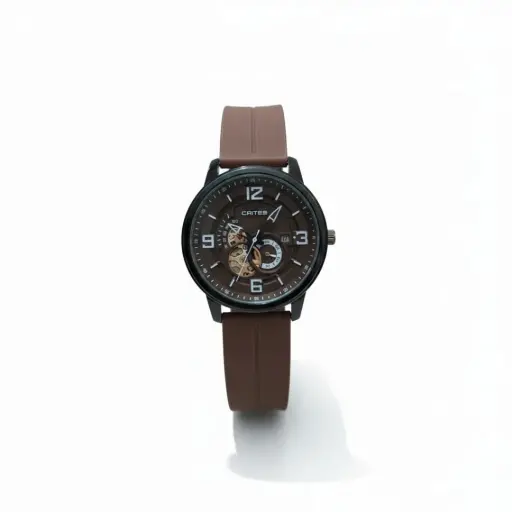 Exclusive men's mechanical watch with automatic self-winding technology, water-resistant glass dial, and premium silicone band design