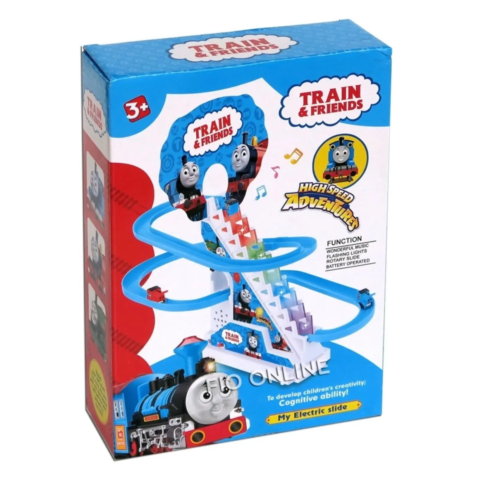 Thomas Train Track Set Toy Electric Staircase Slide Track Set Toy With ...