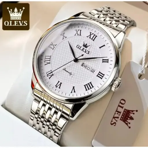 Inspired By Olevs Men'S Watches Classic Simple Original Quartz Watch For Man Stainless Steel Waterproof Roman Scale Wristwatch Date Week
