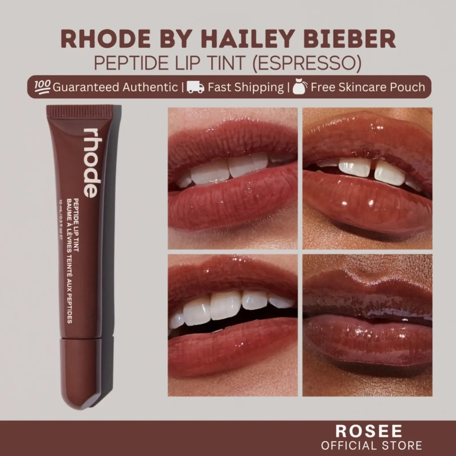 Rhode Espresso Peptide Lip Treatment Lip Balm, 10 ml/0.3 oz
