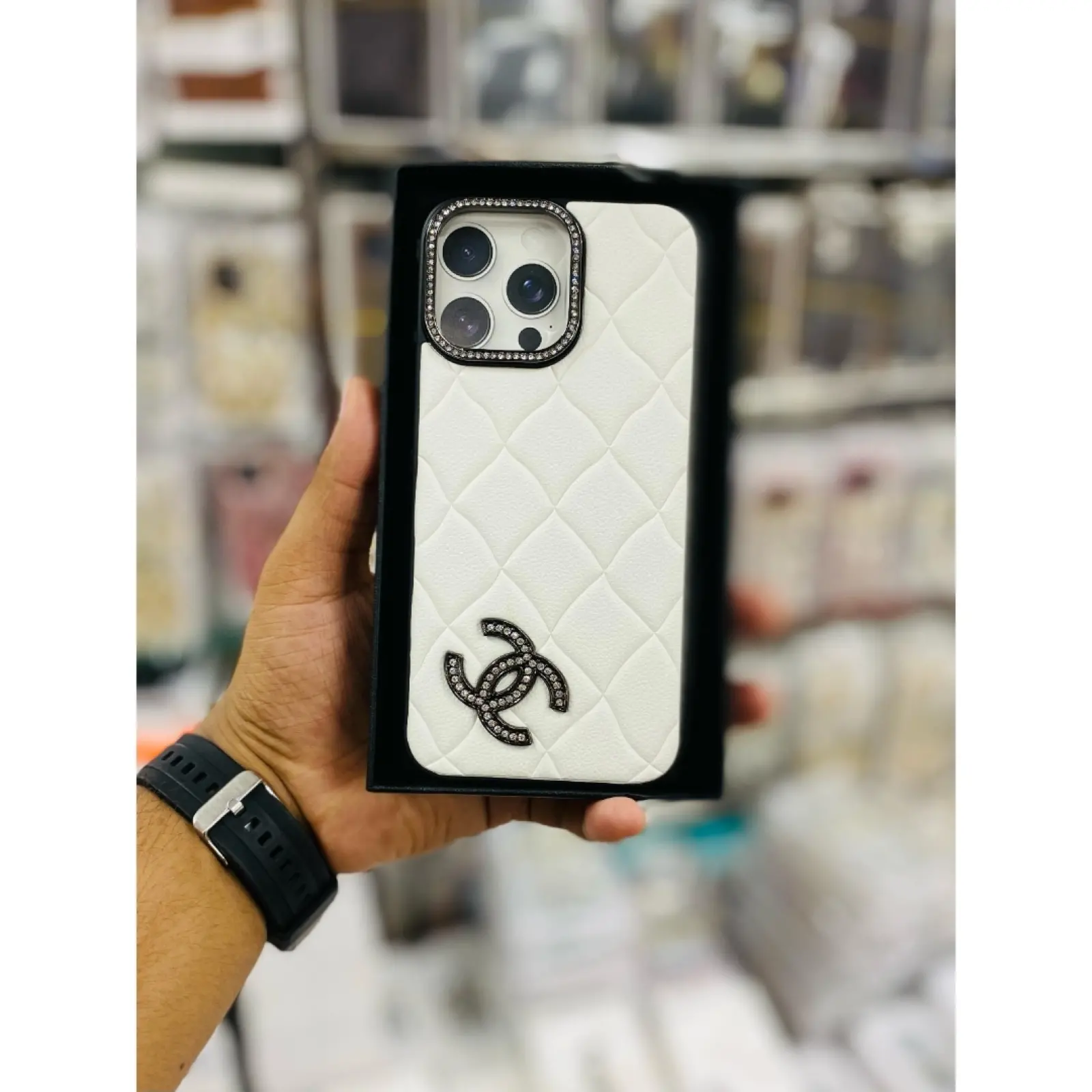 Chanel Ladies Leather Case For Iphone 12 Pro Max,13 Pro Max,14,14