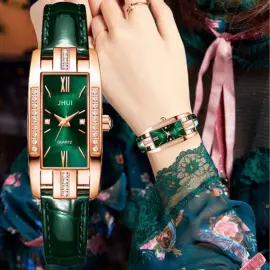 New Model Elegant Temperament Square Green/Red Belt Watch For Fashionable Ladies/Girl/Women
