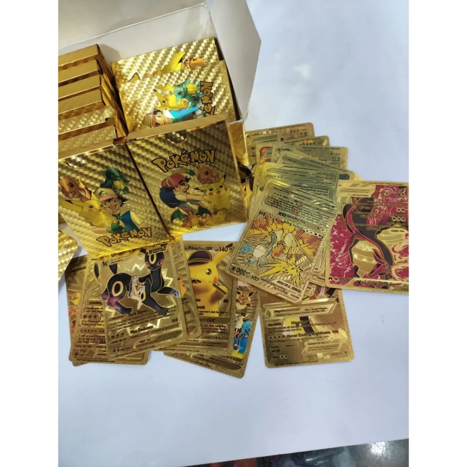 gold plastic pokemon cards 1999 Pokmon Special Edition 23k Gold Plated Trading Card With Balls and Boxes