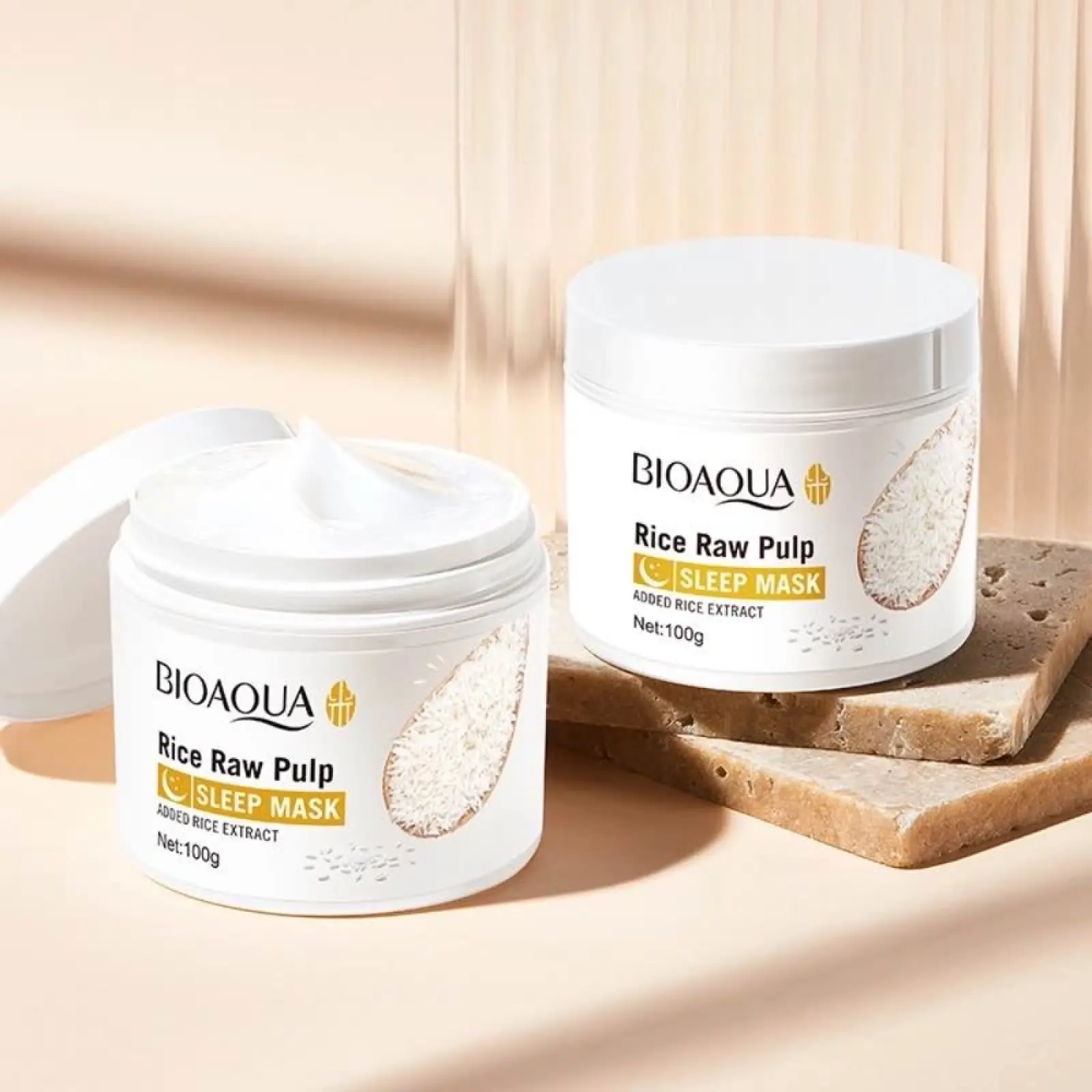 BIOAQUA Rice Raw Pulp Sleeping Mask Replenish Brighten Strengthen Skin ...