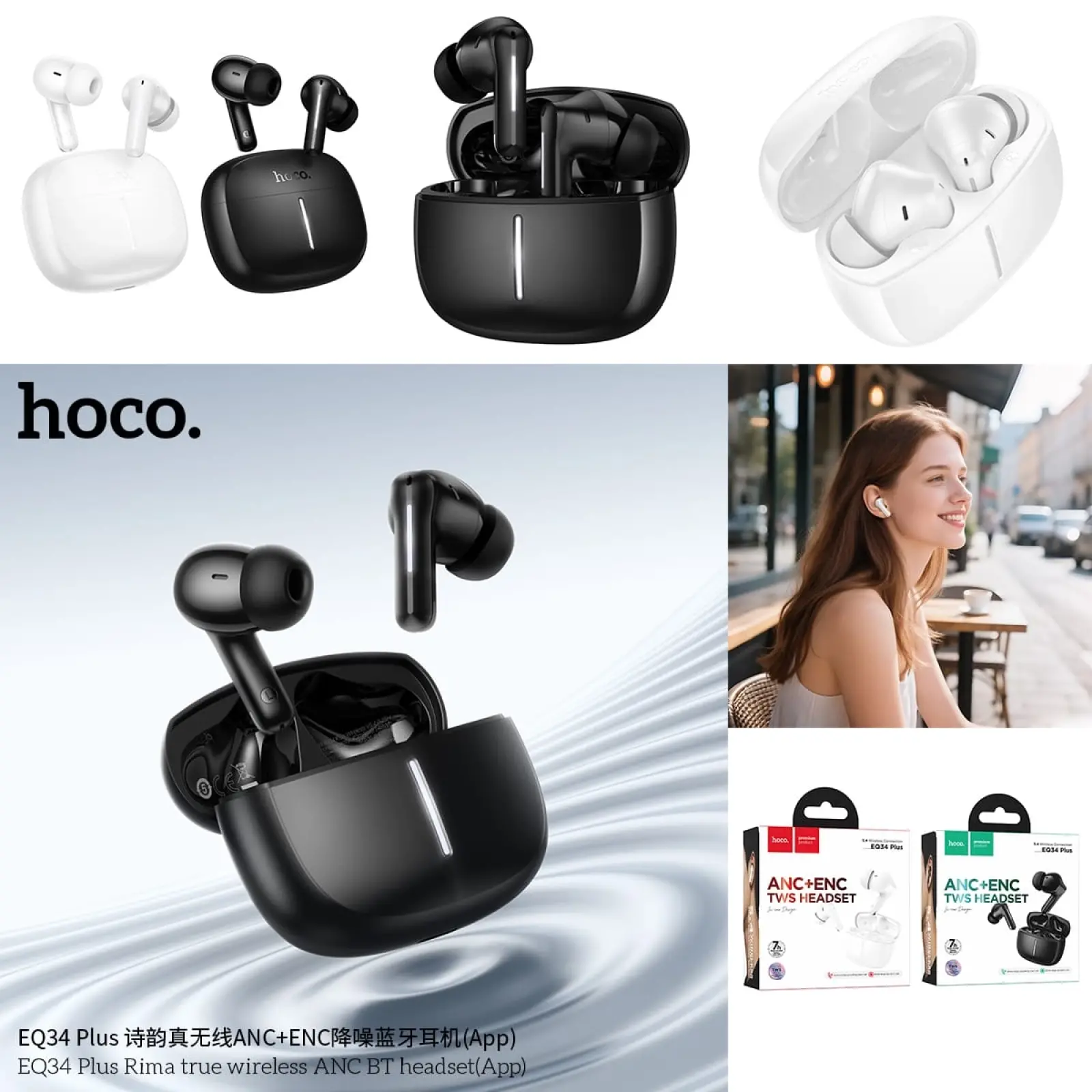 Hoco EQ34 Plus Rima ANC Wireless Earbuds - Image 4