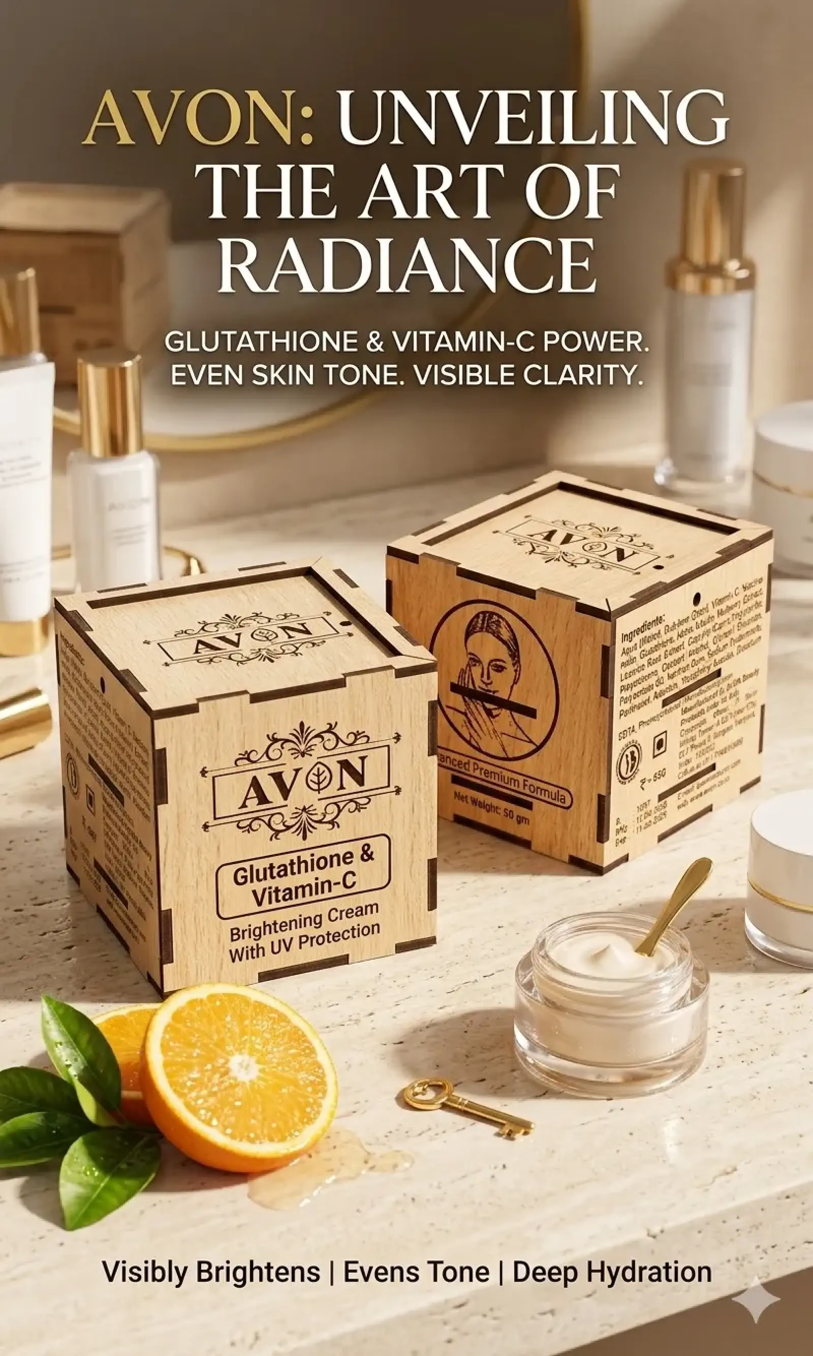 Avon Brightening Cream (Wood Box) : 50gm